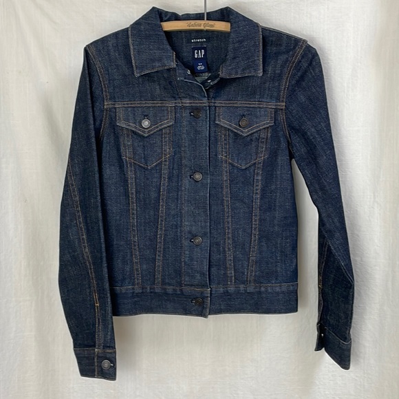 Vintage Jackets & Blazers - Vintage GAP Stretch Jean Jacket NWOT dark wash